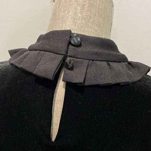 MISS VIOLA Black Crushed Velvet Blouse - Picture 8 of 14